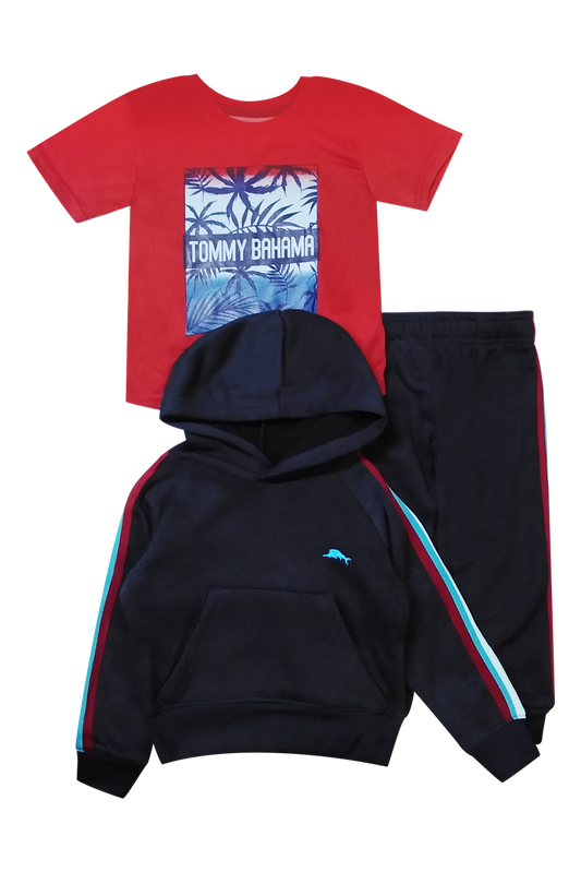 Kids Red/Black Tommy Bahama 3 piece sweatsuit