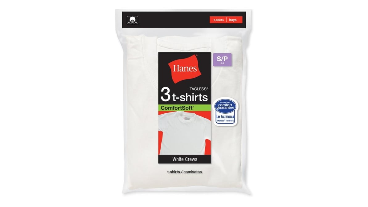 3 pack Boys Hanes crewneck tees